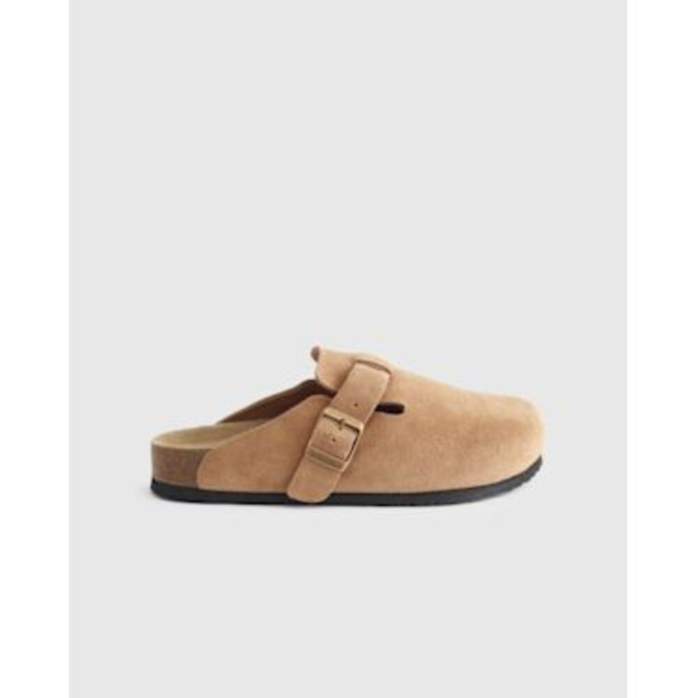 Quince Womens Water Repellent Suede Clog Mule Pecan Shoes 8
